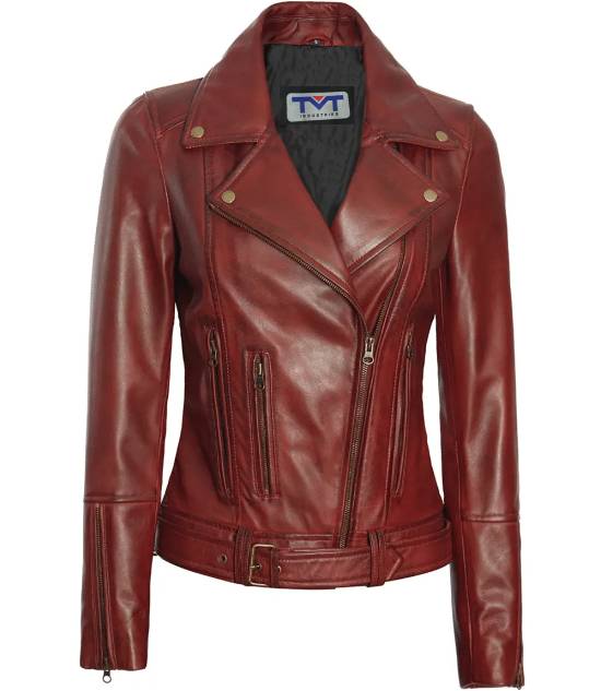 Womens Motorcycle Real Leather Jacket