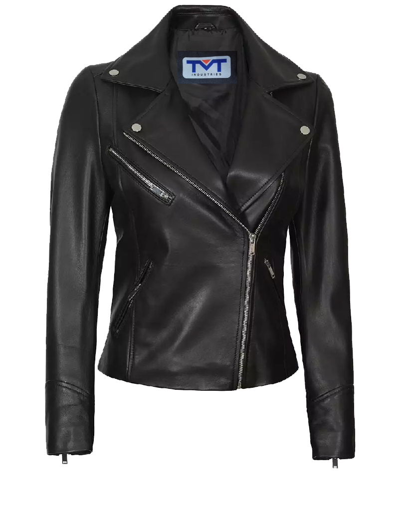 women leather jacket black