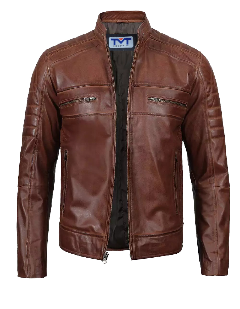 TMT GEARS | Brown leather jacket