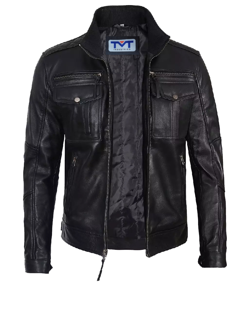 TMT GEARS | black stylish leather jacket