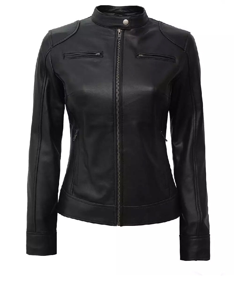 TMT GEARS | black leather women jacket