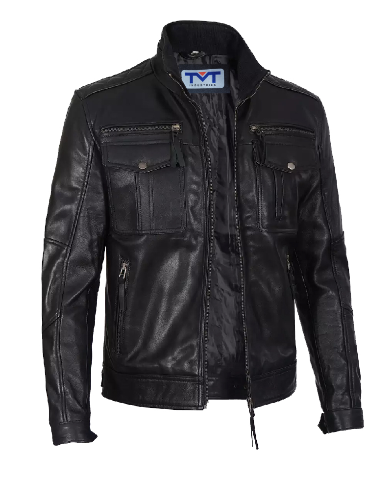 TMT GEARS | black stylish leather jacket