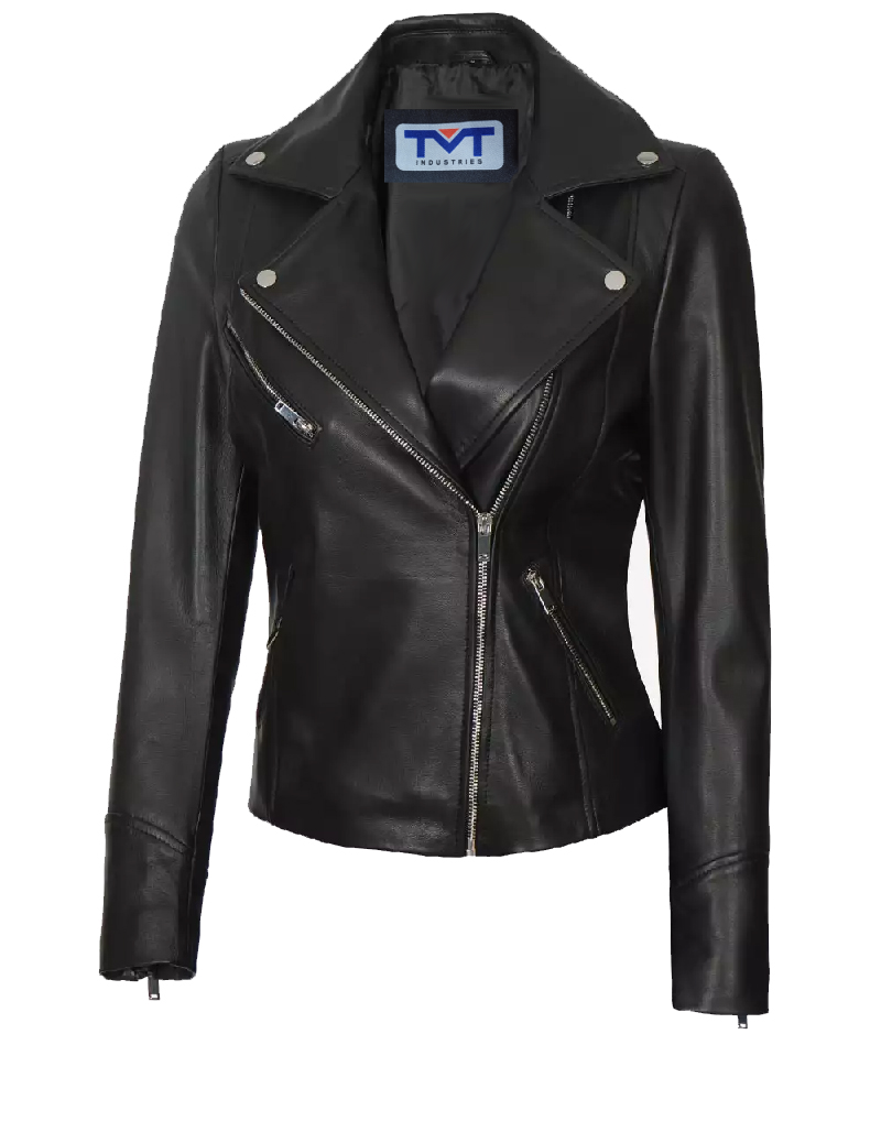 women leather jacket black