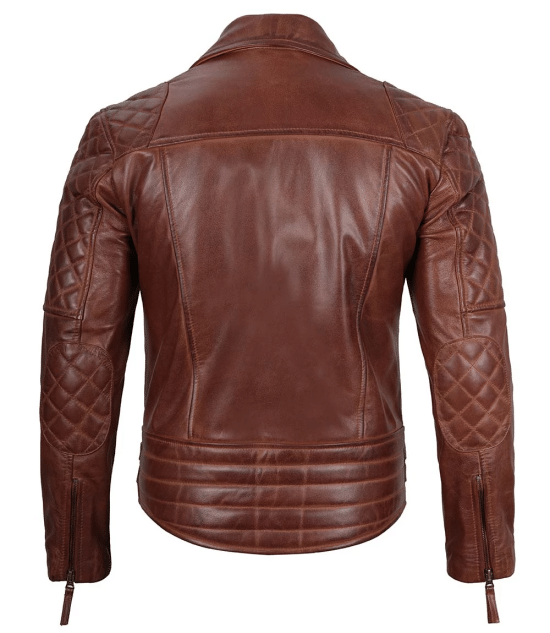 Men's Dark Brown Leather Biker Jacket