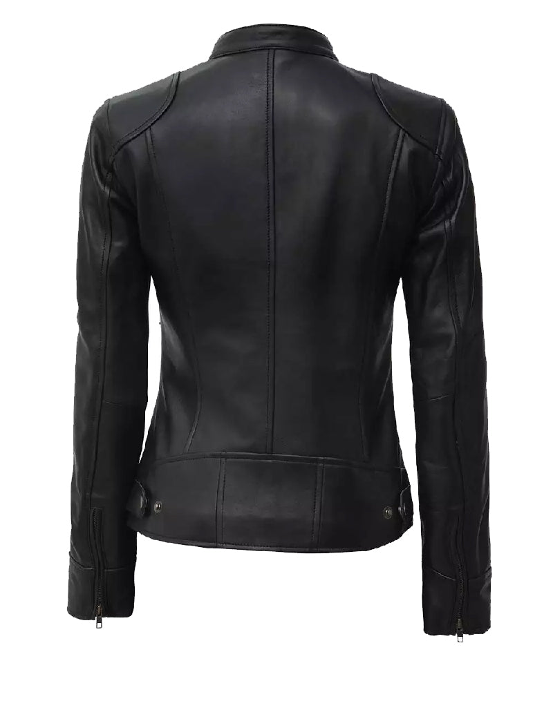 TMT GEARS | black leather women jacket