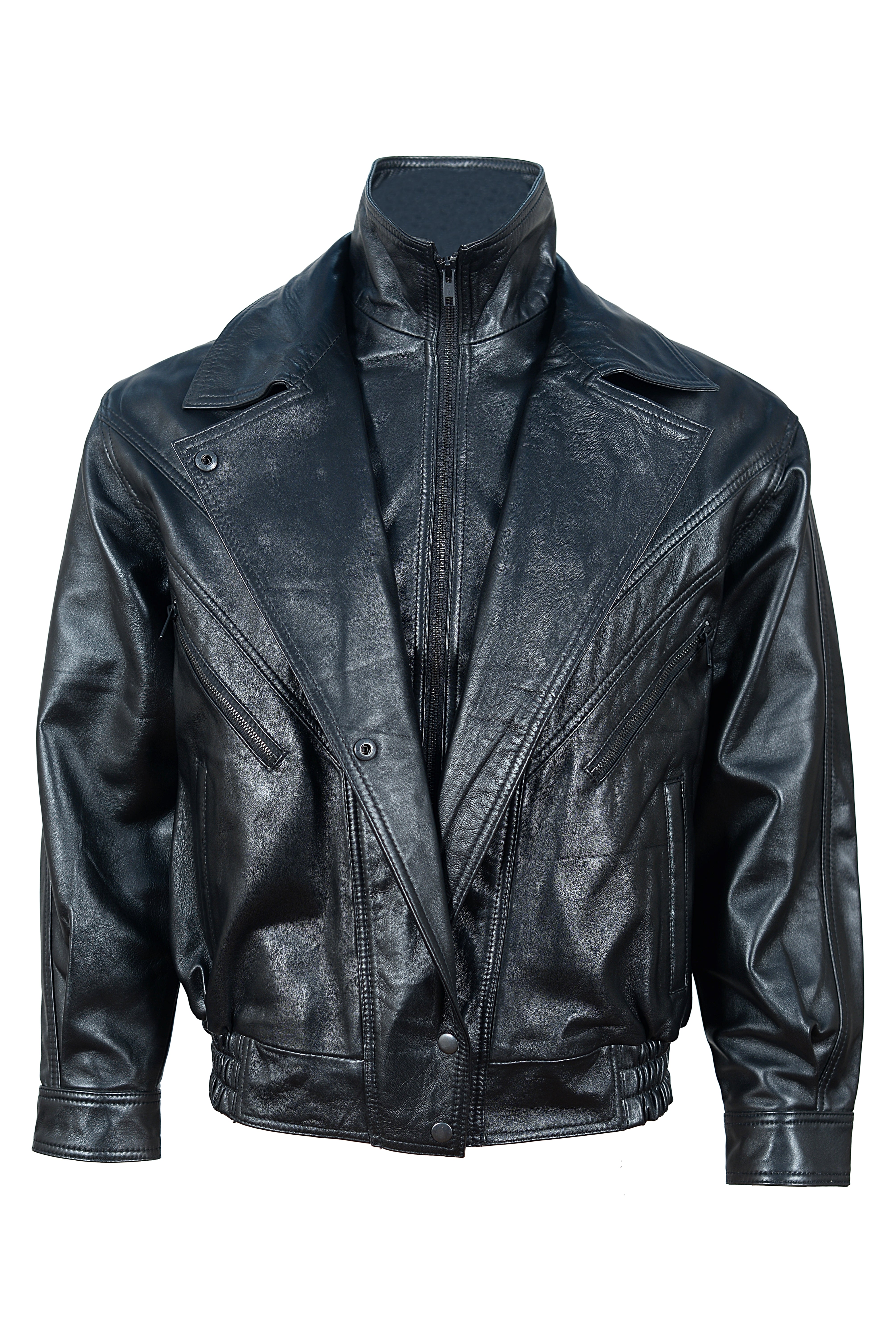 LEATHER BOMBER JACKET