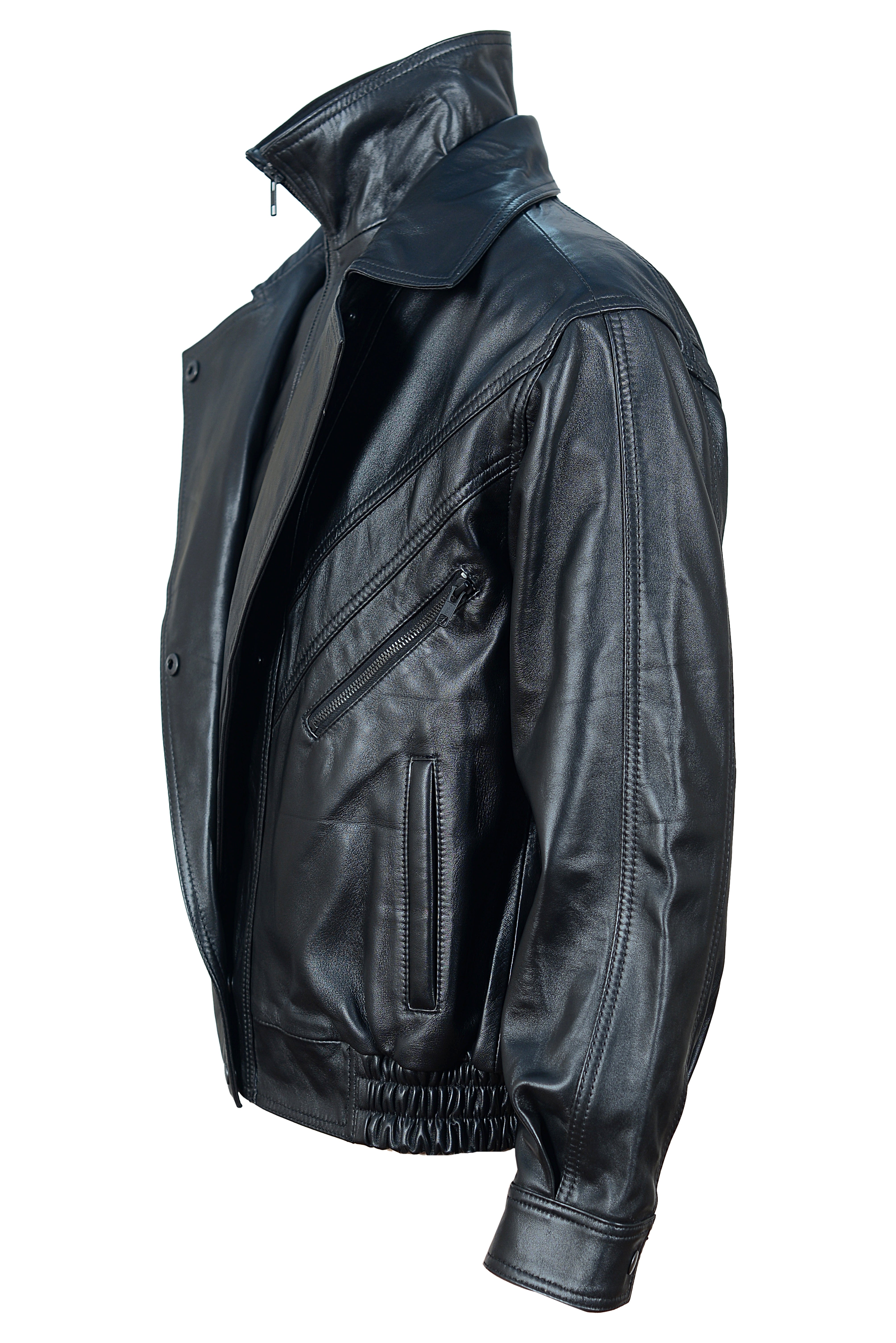 LEATHER BOMBER JACKET