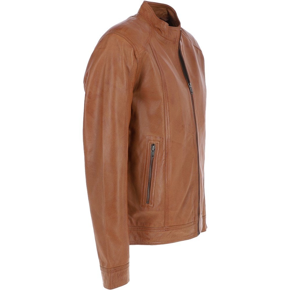 Men's casual winter lambskin leather jackets for men