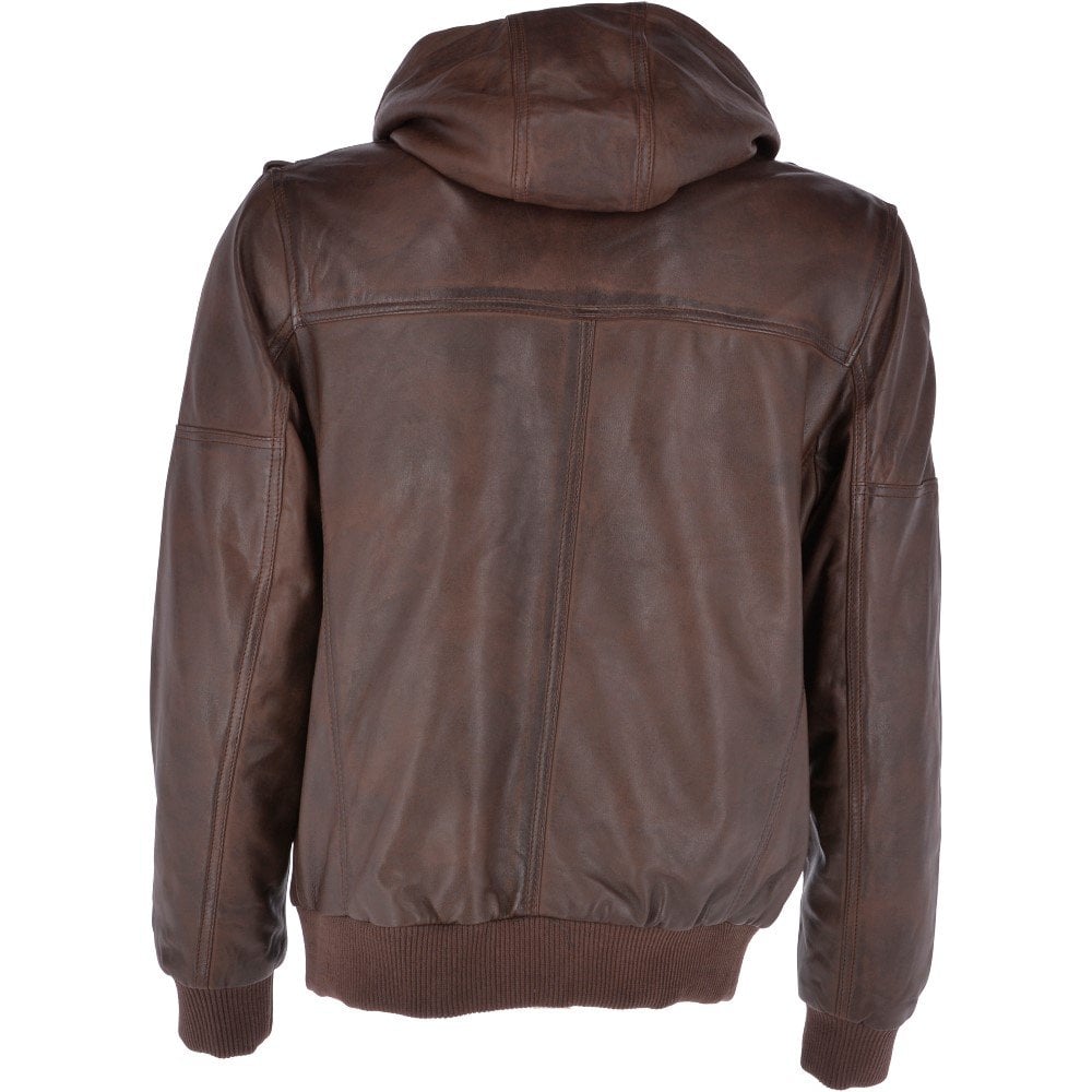 Hooded Leather Jacket Men - Bomber Leather Jackets For Men With Removable Hood