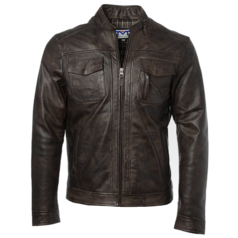 DARK BROWN LEATHER JACKET