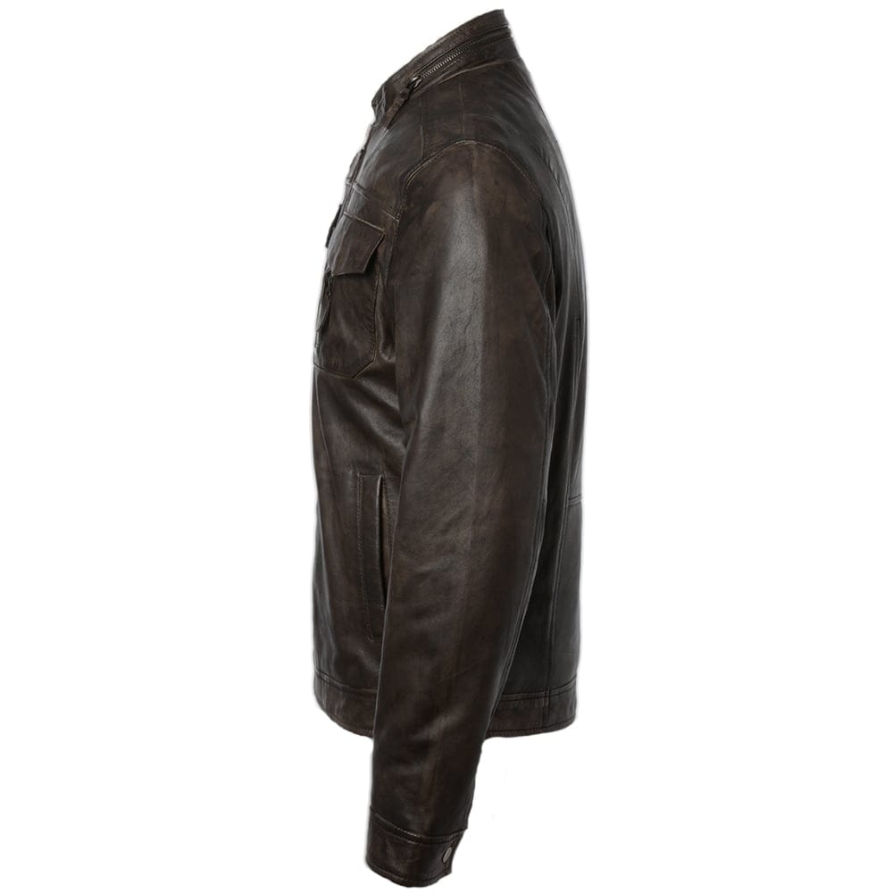 DARK BROWN LEATHER JACKET