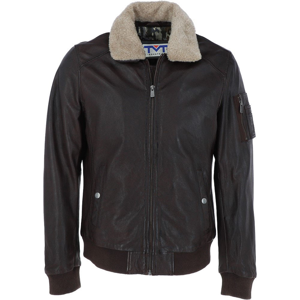 Real Leather Aviator Washed Bomber Air Force Jacket