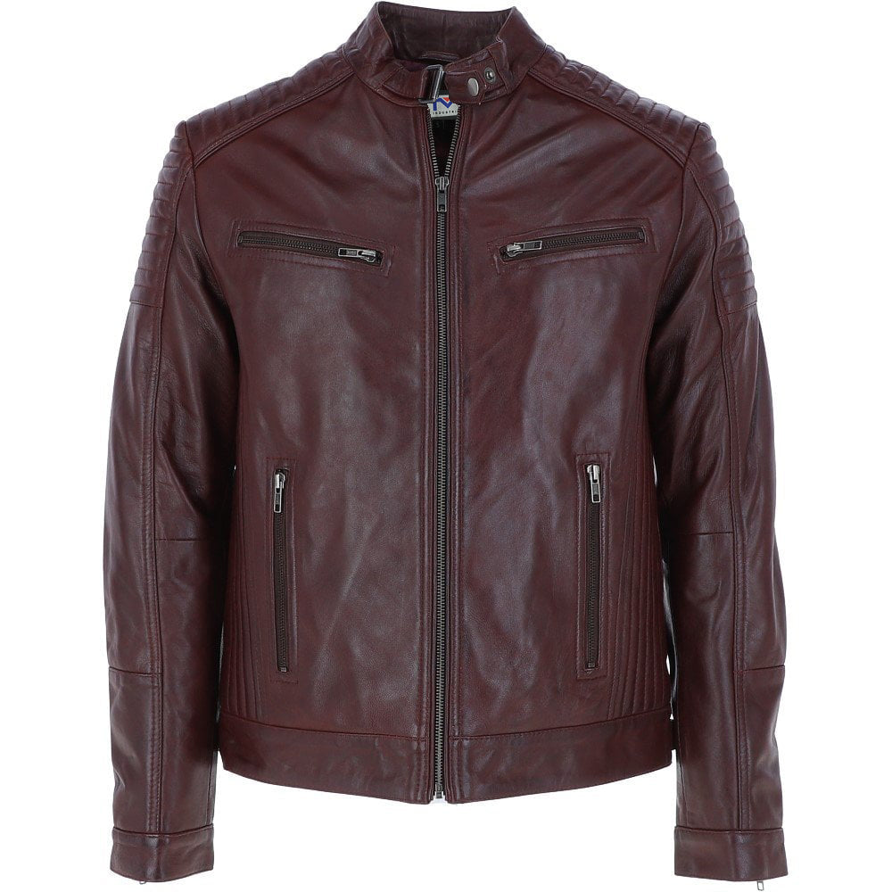 Men's Leather Jacket Vintage Retro Casual Zipped