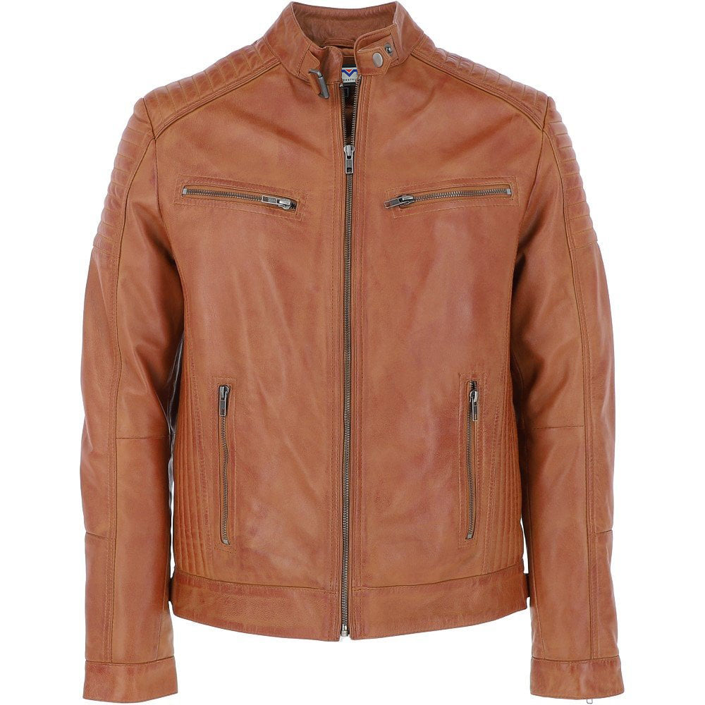 Brown Leather Jacket Men Casual Jackets