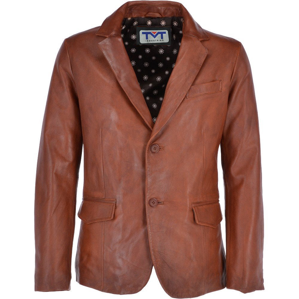 Leathers Men's Real Lambskin Leather Blazer