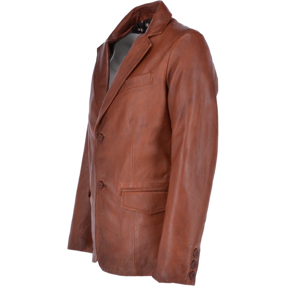 Leathers Men's Real Lambskin Leather Blazer