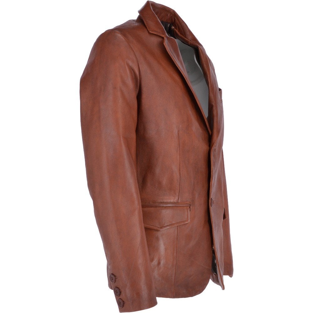 Leathers Men's Real Lambskin Leather Blazer